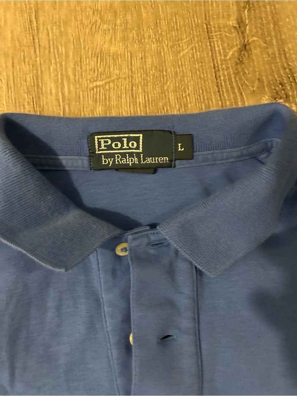 Ralph Lauren Blue Polo with Orange Pony Logo